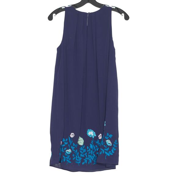 Loft Dress Floral Embroidered Cottage Boho Prairie Dark Academia Romantic Navy 0 - Picture 2 of 6